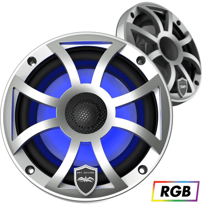 Wetsounds REVO 6-XS-S 6.5" 300W Marine/Boat RGB Coaxial Speakers+Silver XS Grills - Showtime Electronics