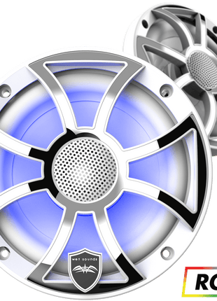 Wetsounds REVO 6-XS-W-SS 6.5" 300W Marine/Boat RGB Coaxial Speakers+Silver XS Grills - Showtime Electronics