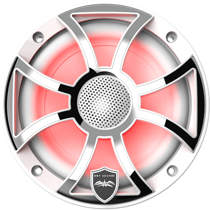 Wetsounds REVO 6-XS-W-SS 6.5" 300W Marine/Boat RGB Coaxial Speakers+Silver XS Grills - Showtime Electronics
