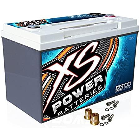 XS Power D3100 12V AGM 5000A Car Audio Battery+ FREE XS Power 586 Short Brass Post Adaptors - Showtime Electronics