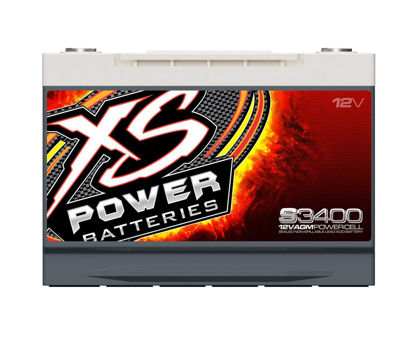 XS Power S3400 12 Volt AGM 3300 Amp Sealed Starting/Racing Battery/Power Cell - Showtime Electronics