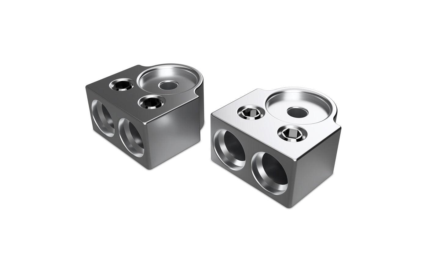 XS Power TB-602V1 PAIR of 2-Spot 1/0 M6/M8 Aluminum Terminal Blocks TB-602V1 - Showtime Electronics