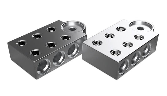 XS Power TB-606V1 PAIR of 6-Spot 1/0 M6/M8 Aluminum Terminal Blocks TB606V1 - Showtime Electronics