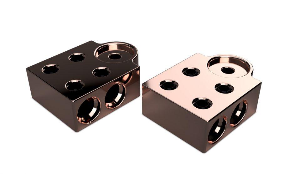 XS Power TB-704V1 PAIR of 4-Spot 1/0 M6/M8 Copper Terminal Blocks TB704V1 - Showtime Electronics