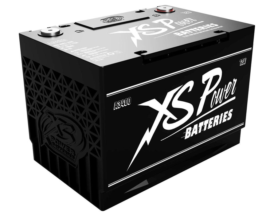 XS Power Vintage A3400 12V AGM 3300 Amp Car Audio Battery/Cell+M6 Terminals - Showtime Electronics