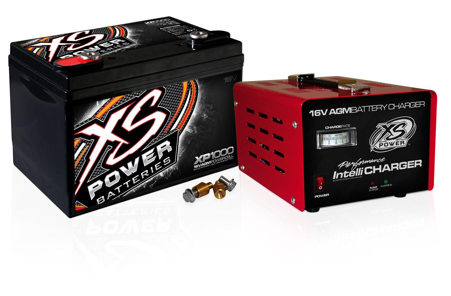 XS Power XP1000 16V 2400A Battery/Power Cell + 1004 15a Charger Combo Package - Showtime Electronics