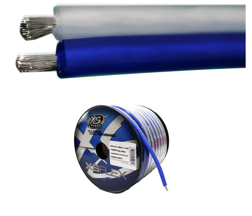 XS Power XS Flex 12 Gauge 100FT. Spool Blue/Clear Speaker Wire - Showtime Electronics