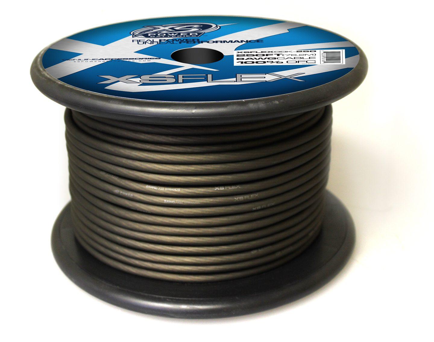 XS Power XSFLEX8BK-250 Black 250Feet 8 Gauge Oxygen Free Copper OFC Cable XSFLEX - Showtime Electronics